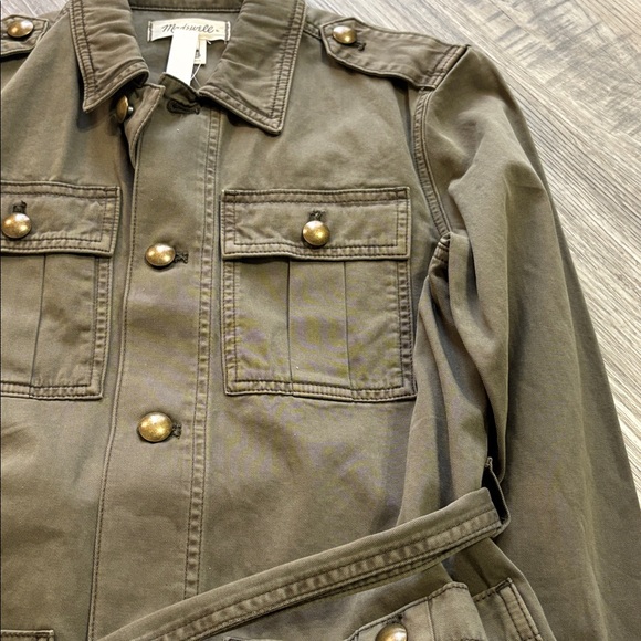 Madewell Chino Safari Cotton Cargo Utility Belted Jacket XS NWT - Picture 9 of 10